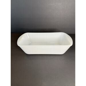 Vintage Glasbake J522 10” Loaf Pan 1.5 Qt White Milk Glass